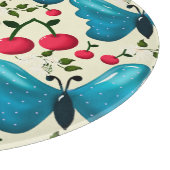 Cute Cherry Butterfly Pattern, Glossy Kawaii Fruit Schneidebrett (Ecke)