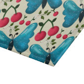 Cute Cherry Butterfly Pattern, Glossy Kawaii Fruit Schneidebrett (Ecke)