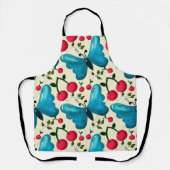 Cute Cherry Butterfly Pattern, Glossy Kawaii Fruit Schürze (Vorderseite)