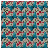 Cute Cherry Butterfly Pattern, Glossy Kawaii Fruit Stoff (Muster)