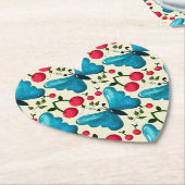 Cute Cherry Butterfly Pattern, Glossy Kawaii Fruit Untersetzer (angewinkelt)