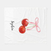 Cute Cherry Coquette Baby Blanket Fleecedecke (Vorderseite (Horizontal))