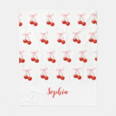 Cute Cherry Coquette Blanket - custom name Fleecedecke (Vorderseite)