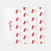 Cute Cherry Coquette Blanket - custom name Fleecedecke (Vorderseite (Horizontal))