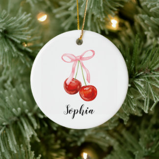 Cute Cherry Coquette  Keramik Ornament