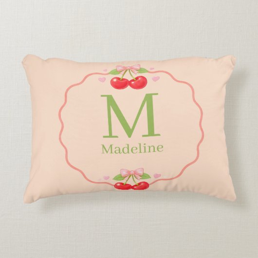 Cute Cherry Dessert Pattern Sweet Aesthetic Dekokissen (Vorderseite)