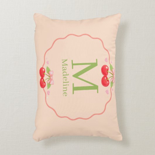 Cute Cherry Dessert Pattern Sweet Aesthetic Dekokissen (Vorderseite(Vertikal))