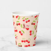 Cute Cherry Dessert Pattern Sweet Party Aesthetic Pappbecher (Rechts)