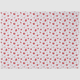 Cute Cherry Hearts Boho Scandinavian Valentine Seidenpapier