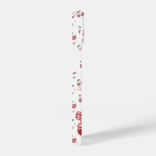 Cute Cherry iPhone 14 Case with Hearts & Bows Hülle (Rechte Seite)