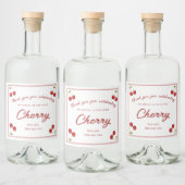 Cute Cherry Labels for Baby Shower - Thank You  Alkoholflaschenetikett (Flaschen)