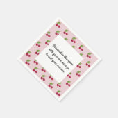 Cute Cherry Pattern Custom Message  Serviette (Ecke)