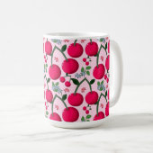 Cute Cherry  Pattern, Glossy Kawaii Fruit Kaffeetasse (VorderseiteRechts)