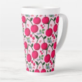 Cute Cherry  Pattern, Glossy Kawaii Fruit Milchtasse (Rechte Ecke)