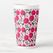 Cute Cherry  Pattern, Glossy Kawaii Fruit Milchtasse (Vorderseite)