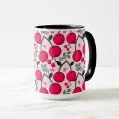 Cute Cherry  Pattern, Glossy Kawaii Fruit Tasse (VorderseiteRechts)