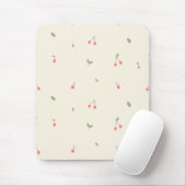 Cute Cherry Pattern – Minimal Fruit Aesthetic Mousepad (Mit Mouse)