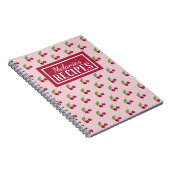 Cute Cherry Pattern Personalised Recipe Notizblock (Rechte Seite)
