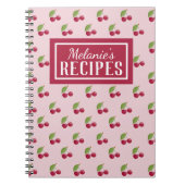 Cute Cherry Pattern Personalised Recipe Notizblock (Vorderseite)