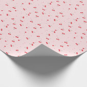 Cute Cherry Pattern | Pink Aesthetic Seamless Geschenkpapier (Ecke)