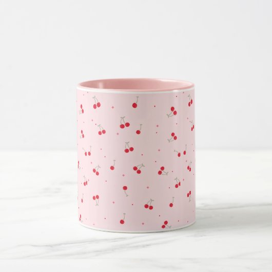 Cute Cherry Pattern | Pink Aesthetic Seamless  Tasse (Zentrum)