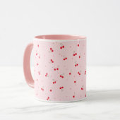 Cute Cherry Pattern | Pink Aesthetic Seamless Tasse (Vorderseite Links)