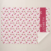 Cute Cherry Print Pattern Coquette Pink Custom Sherpadecke (Vorderseite (Horizontal))