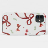 Cute Cherry & Red Ribbon Pattern Phone Case (Rückseite (Horizontal))