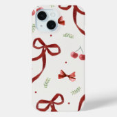 Cute Cherry & Red Ribbon Pattern Phone Case (Rückseite)
