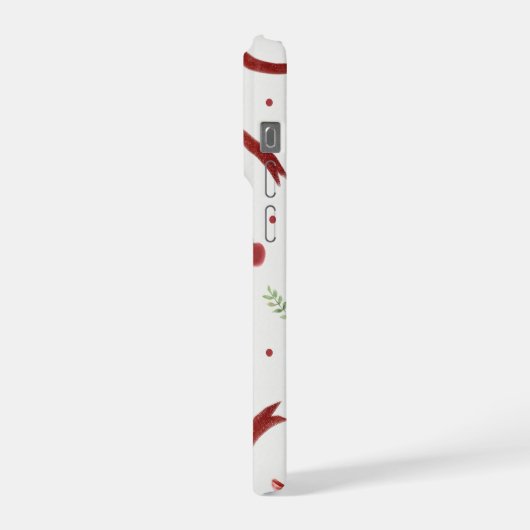 Cute Cherry & Red Ribbon Pattern Phone Case iPhone Hülle (Linke Seite)