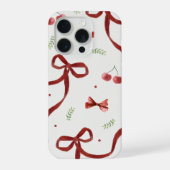 Cute Cherry & Red Ribbon Pattern Phone Case iPhone Hülle (Rückseite)