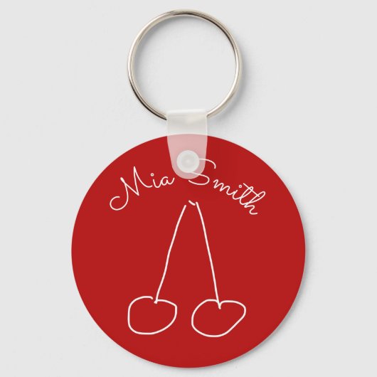 Cute cherry simple minimalist schlüsselanhänger (Vorderseite)