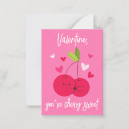 Cute Cherry Sweet Berry Love Hearts Valentines Mitteilungskarte