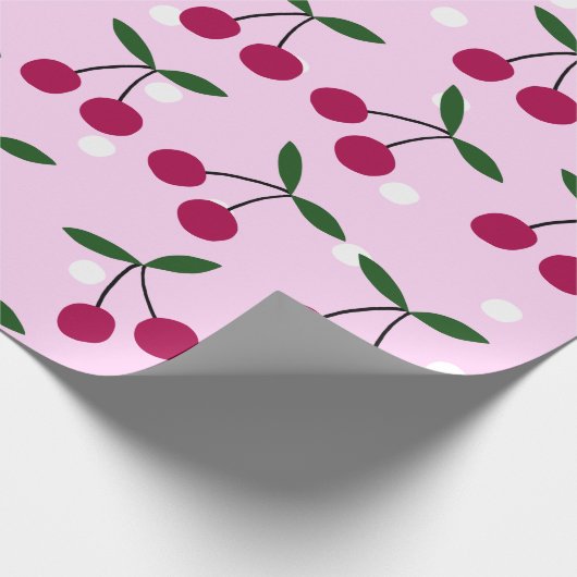 Cute Cherry Wrapping Paper Geschenkpapier (Ecke)