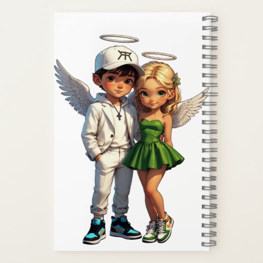 Cute Cherub Angels Spiral Notebook Notizblock (Rückseite)