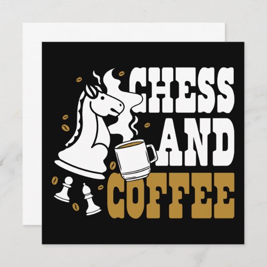 Cute Chess and Coffee Chess Lover Knight Art Einladung (Vorne/Hinten)
