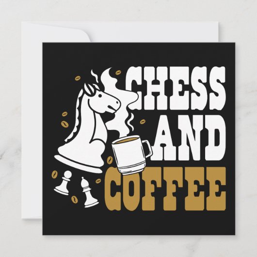 Cute Chess and Coffee Chess Lover Knight Art Einladung (Vorderseite)