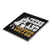 Cute Chess and Coffee Chess Lover Knight Art Fliese (Seite)