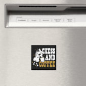 Cute Chess and Coffee Chess Lover Knight Art Magnet (In Situ (Geschirrspüler))