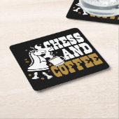 Cute Chess and Coffee Chess Lover Knight Art Rechteckiger Pappuntersetzer (angewinkelt)