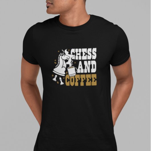 Cute Chess and Coffee Chess Lover Knight Art T-Shirt