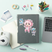 Cute Chibi Anime Cat Hoodie Girl Vinyl Sticker (iPad Hülle)