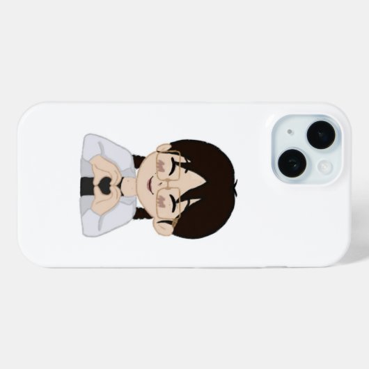 Cute Chibi Heart Hands iPhone Case (Rückseite (Horizontal))