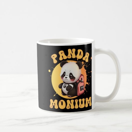 Cute Chibi Kawaii Panda Name School Year On Back B Kaffeetasse (Rechts)
