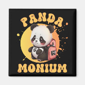 Cute Chibi Kawaii Panda Name School Year On Back B Magnet (Vorne)