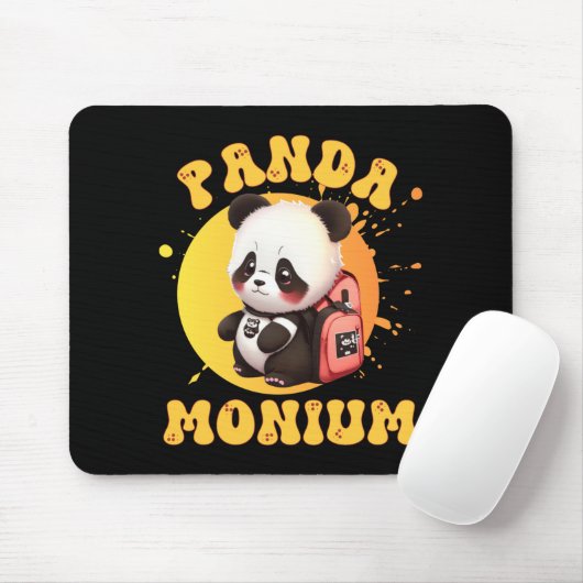 Cute Chibi Kawaii Panda Name School Year On Back B Mousepad (Mit Mouse)