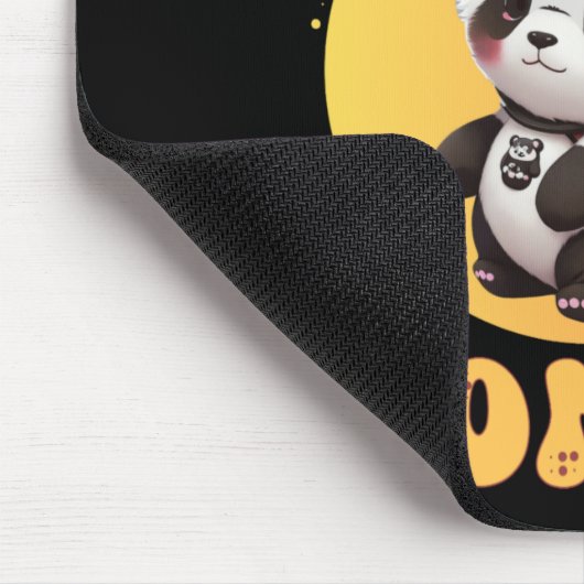 Cute Chibi Kawaii Panda Name School Year On Back B Mousepad (Ecke)