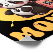 Cute Chibi Kawaii Panda Name School Year On Back B Poster (Ecke)