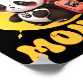 Cute Chibi Kawaii Panda Name School Year On Back B Poster (Ecke)