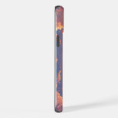 Cute Chibi Kitten at the Harbor Sunset – Whimsical iPhone Hülle (Rechte Seite)